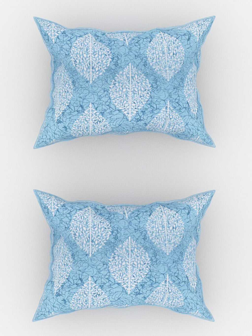 Urban Magic Blue Ethnic Motifs Printed Cotton 104 TC Queen Bedsheet With 2 Pillow Covers