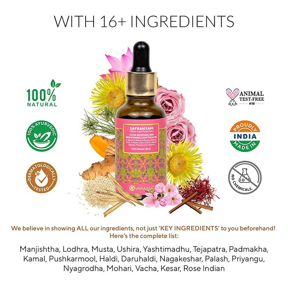 Varaasa Safranyam Saffron-Light Facial-Halo - Face Oil