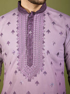 Vastranavya Ombre Purple Premium Viscose Silk Thread & Sequence Embroidery work Kurta
