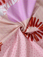 BOMBAY DYEING Serenita Pink Printed Cotton 144 TC King Bedsheet with 2 Pillow Covers