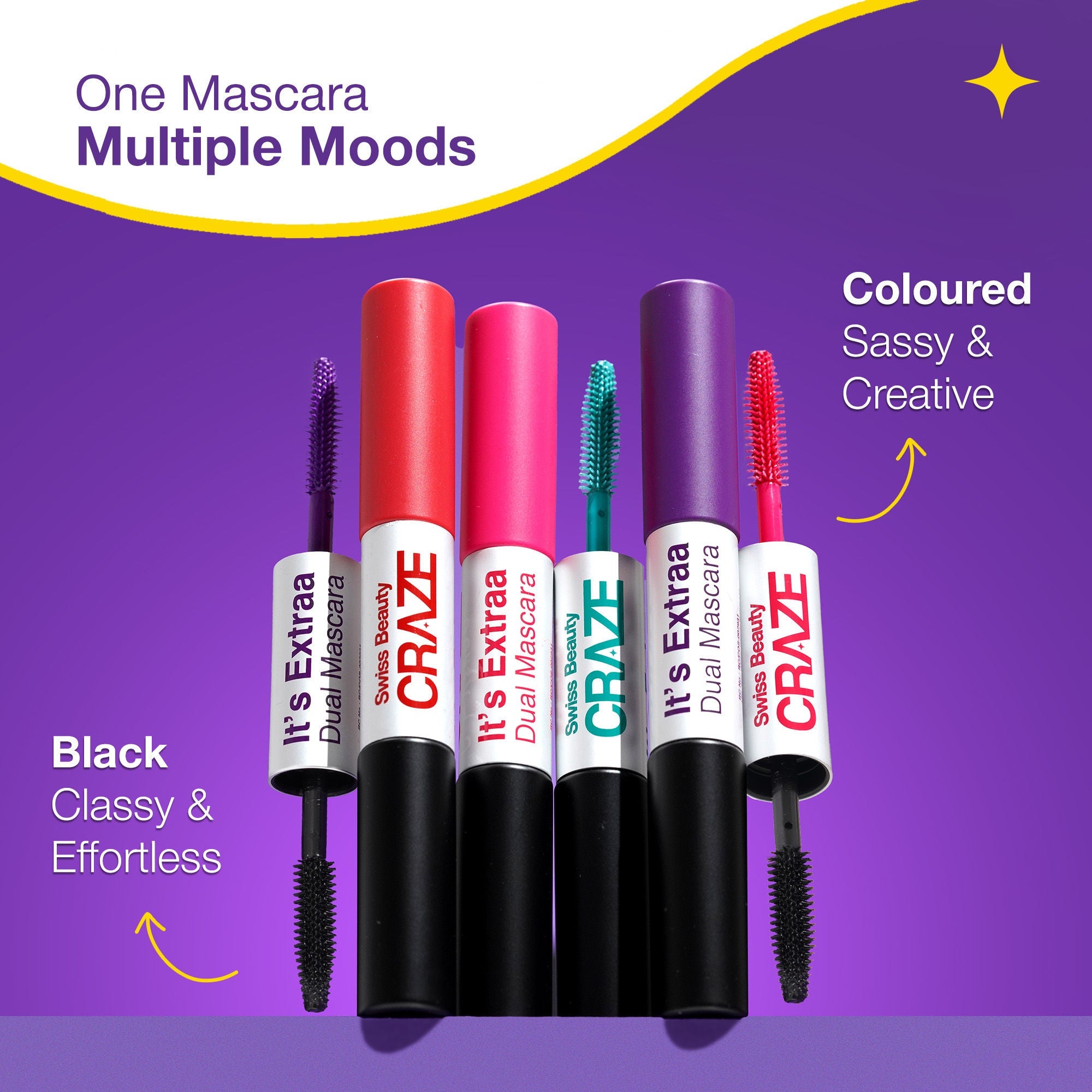 Swiss Beauty Craze It's Extraa Dual Non Flaky Mascara - 1 Red Flag - Distacart