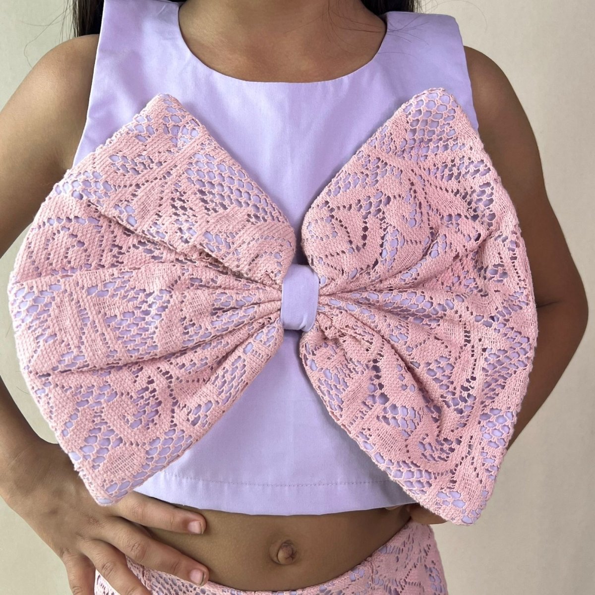 ArthLife Lavender And Pink Bow Co-Ord Set