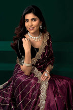 Joban Fashion Purple Net Party Wear Sarees - Distacart