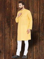 Even Apparels Pure Cotton Yellow Kurta - Yellow