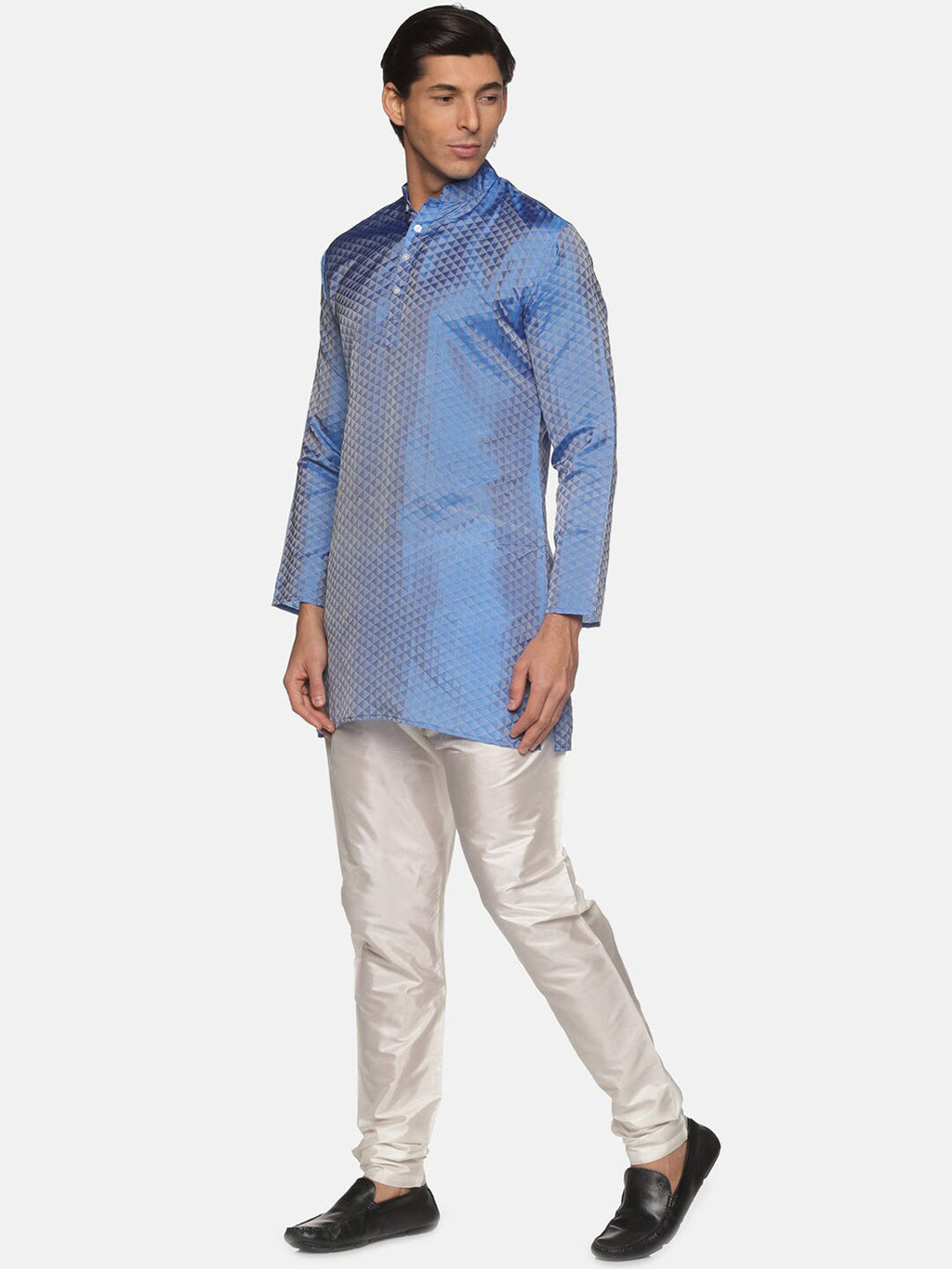 Sethukrishna Men Blue Printed Kurta with Pyjamas - Distacart