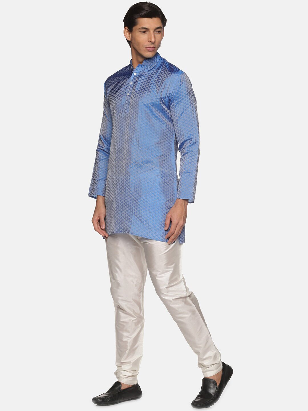 Sethukrishna Men Blue Printed Kurta with Pyjamas - Distacart