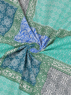 LIVING ROOTS Blue & Green Jaipur Printed 210 TC King Bedsheet with 2 Pillow Covers - Distacart