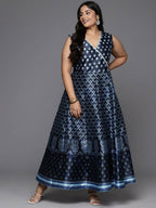 Ahalyaa Women's Traditional wear Ethnic Dress - Blue - Distacart
