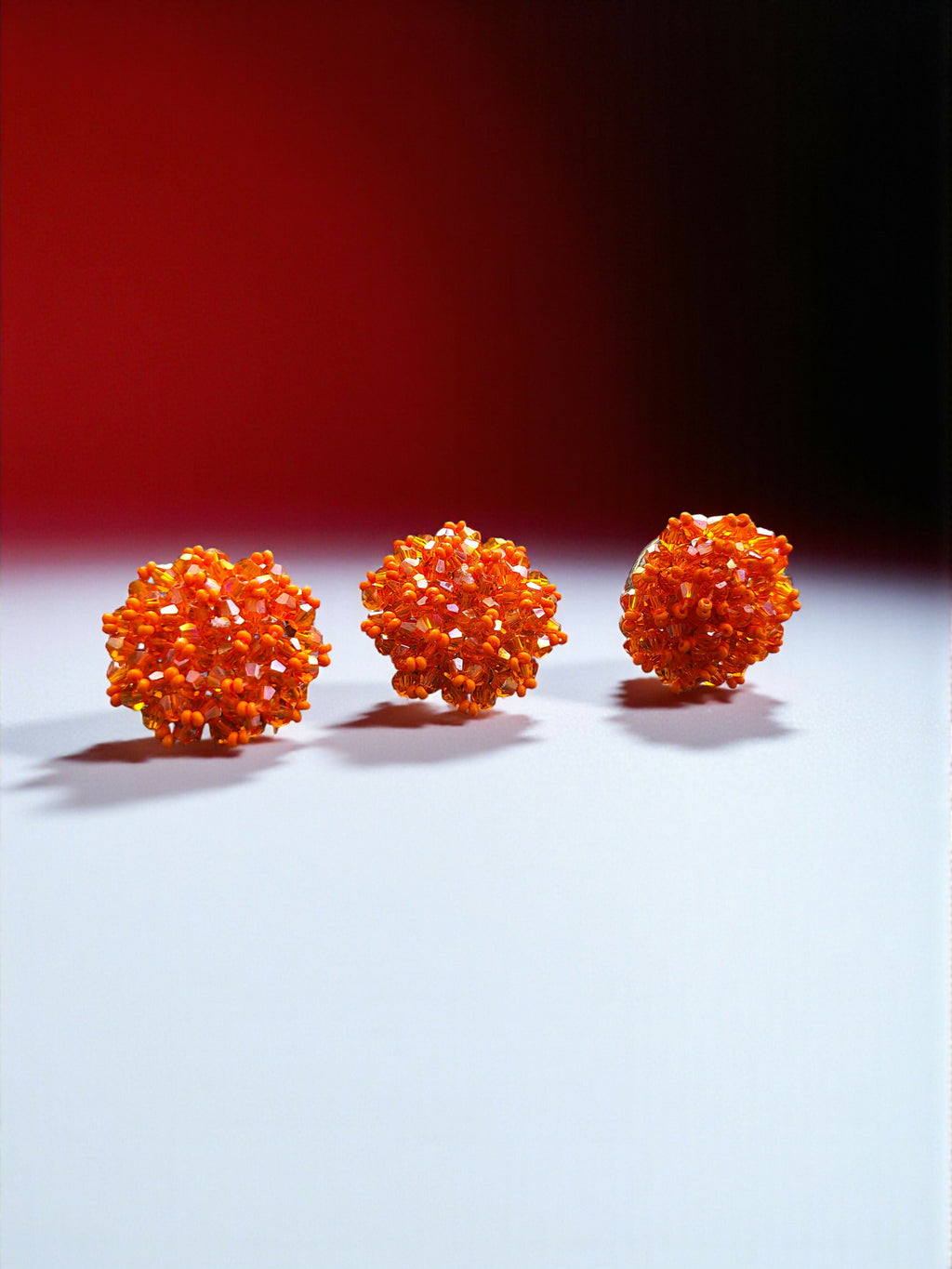 Inhanns Rangmani Crystal Duo – Adjustable Ring + Statement Earrings Set - Orange - Distacart