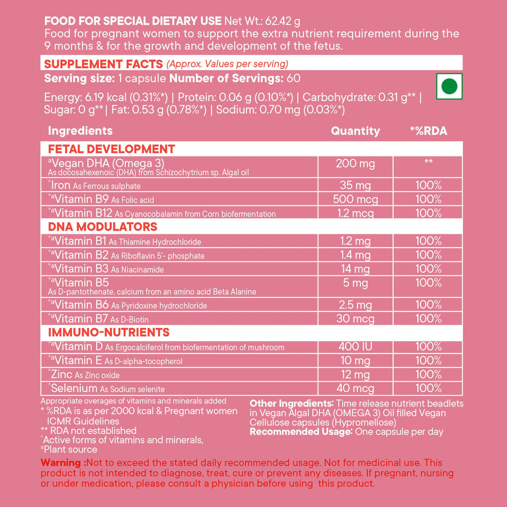 Wellbeing Nutrition Slow | Prenatal Capsules - Distacart