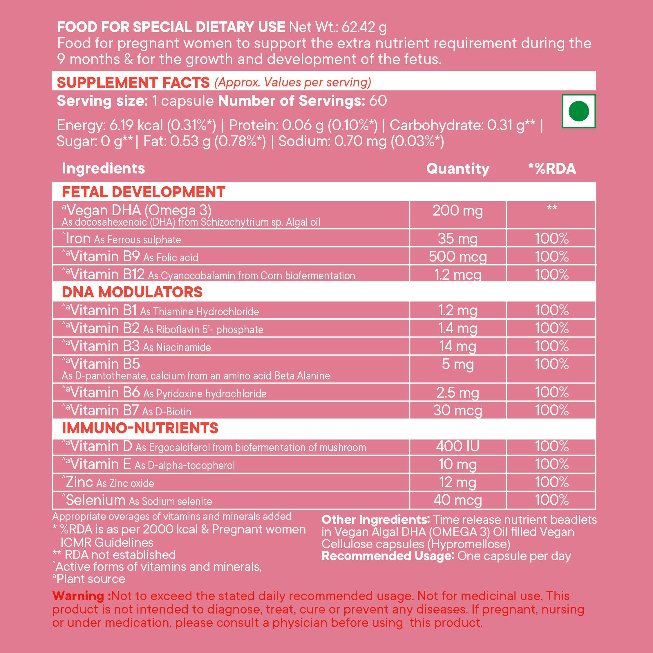 Wellbeing Nutrition Slow | Prenatal Capsules - Distacart