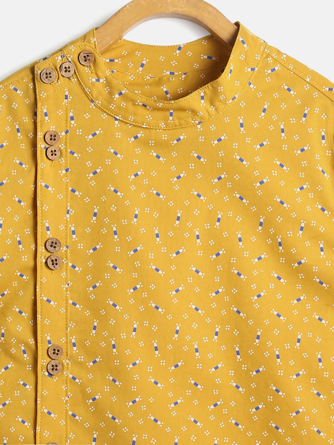 Manet Ethnic Full Sleeves Candy Printed Shirt - Yellow