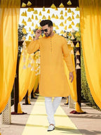 Even Apparels Pure Cotton Yellow Kurta - Yellow