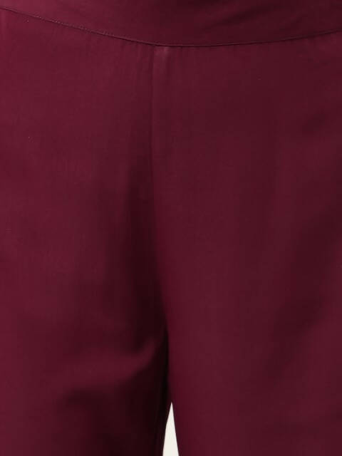 FIORRA Women's Purple Poly Crepe A-Line Kurta Pant With Dupatta