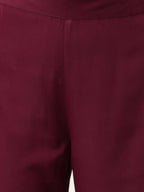 FIORRA Women's Purple Poly Crepe A-Line Kurta Pant With Dupatta