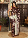 Shree Shyam Fashion Maroon Silk Saree - Distacart