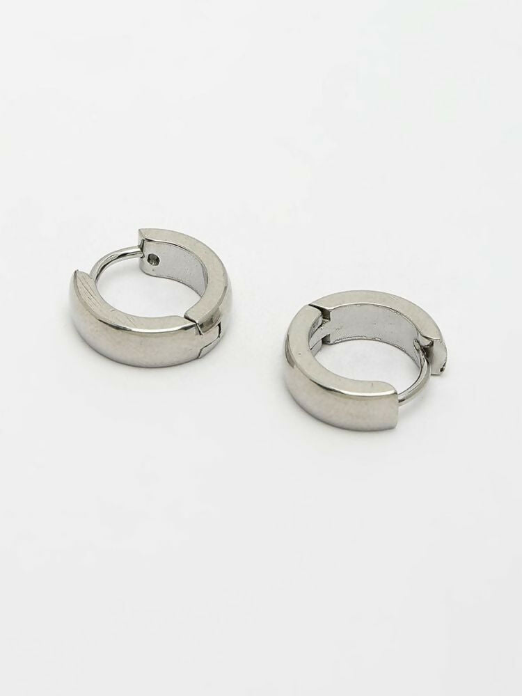 NVR Men's Silver Plated Hoop Earrings - Distacart
