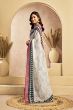 Vastranavya Digital Printed Linen Ready To Wear Pocket Saree with Unstitched Blouse - Distacart