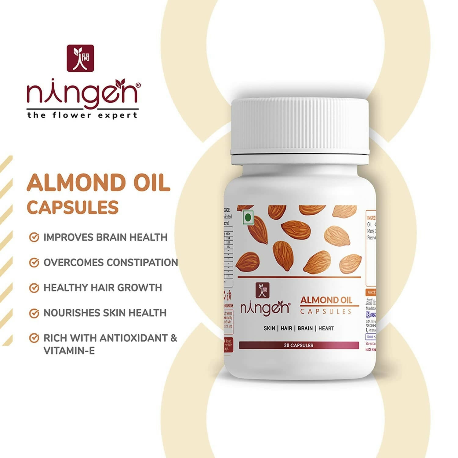 Ningen Almond Oil Capsules - Distacart