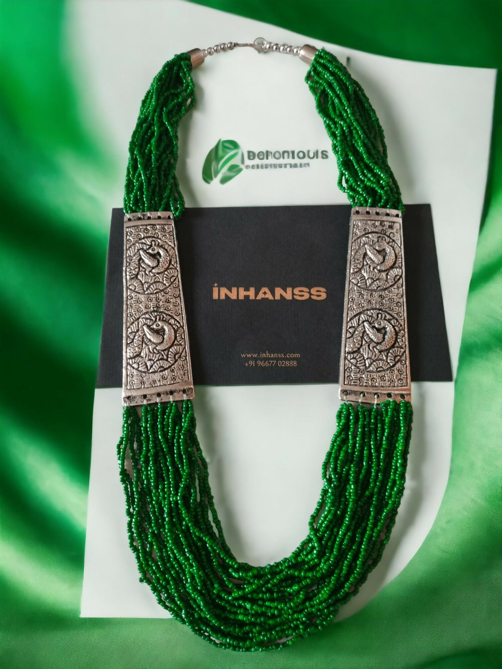 Inhanns Saree Shobha Statement Necklace - Green Onesize Necklace