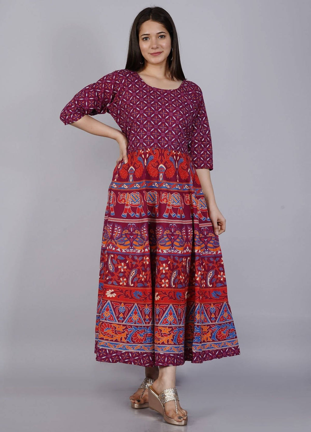 Vamika Multicolor Cotton Printed Party/Casual Wear Kurti (GAM21K)