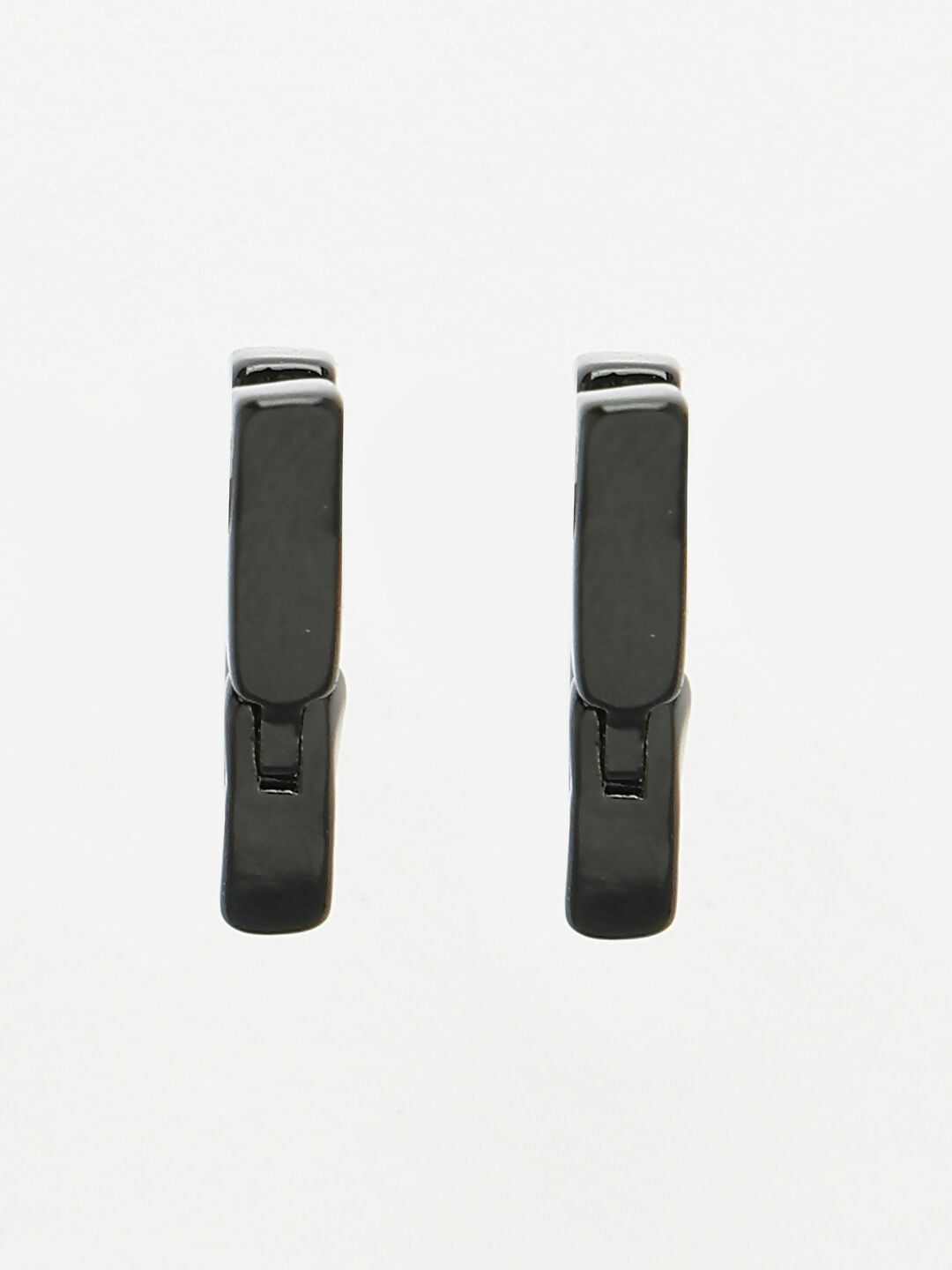 NVR Men's Black Rhodium-Plated Geometric Shape Stainless Steel Studs Earring - Distacart
