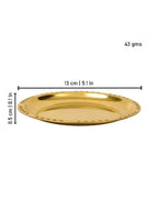 Spillbox Gold-Toned Brass Plain Dotted Thali Pooja Essential