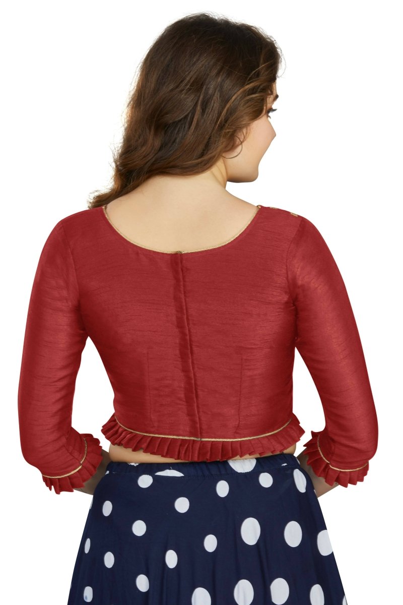 Aastha Fashion Women's Maroon Art Silk Designer Party Wear Readymade Blouse