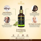 Tamas Pure Ayurveda 100% Organic Lemongrass Essential Oil-USDA Certified Organic