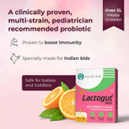 Velbiom Lactogut Kidz Probiotics Powder Sachets - Orange Flavor - Distacart