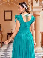 Joban Fashion Rama Green Readymade Dress With Sequins embroidery Work - Distacart