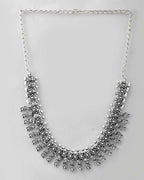 VOJ Silver-Toned Silver-Plated Oxidized Necklace