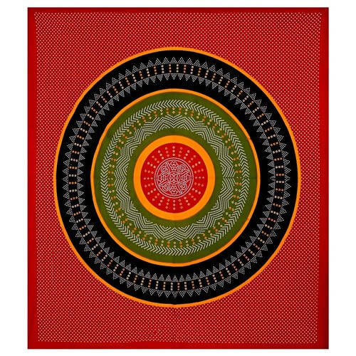 Vamika Printed Cotton Red Color Beautiful Design Bedsheet With Pillow Covers (LEOC_BANDJ_R)