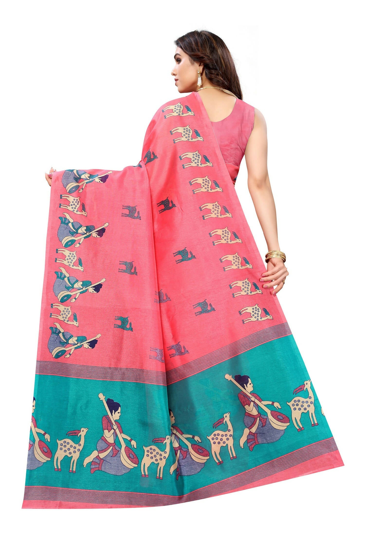 Vamika Pink Kalamkari With Jhalar Khadi Silk Saree - Distacart