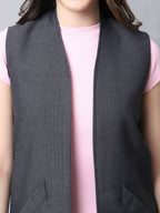 Even Apparels Grey Polywool Open Front Women's Long Coat - Distacart