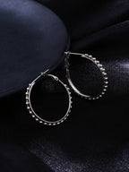 NVR Women Silver Toned Beaded Circular Earrings - Distacart