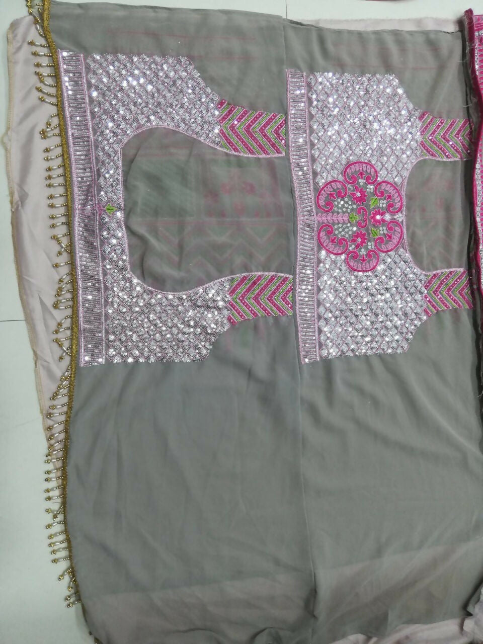 Jyoti Fashion Glamorous Multicolor Faux Georgette 3MM Sequins with Thread & Jari Embroidery Lehenga Choli with Dupatta