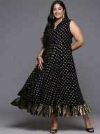 Ahalyaa Women's Traditional wear Ethnic Dress - Black - Distacart