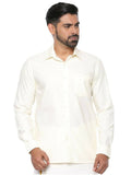 Ramraj Cotton Mens Poly Cotton Cream Colour Full Sleeve Shirt