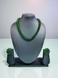 Inhanns Noor-E-Jalwa – Handmade Crystal Bead Necklace / Necklace With Earrings -Adjustable - Dark Green