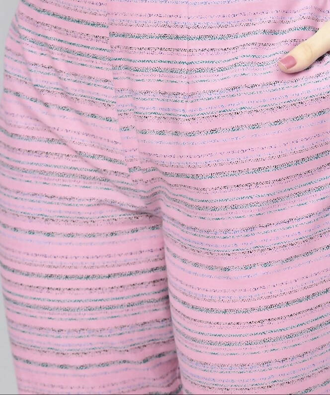 Vamika Printed Cotton Pink Party Wear/Casual Wear Women's Kurta Set/Suit - Distacart