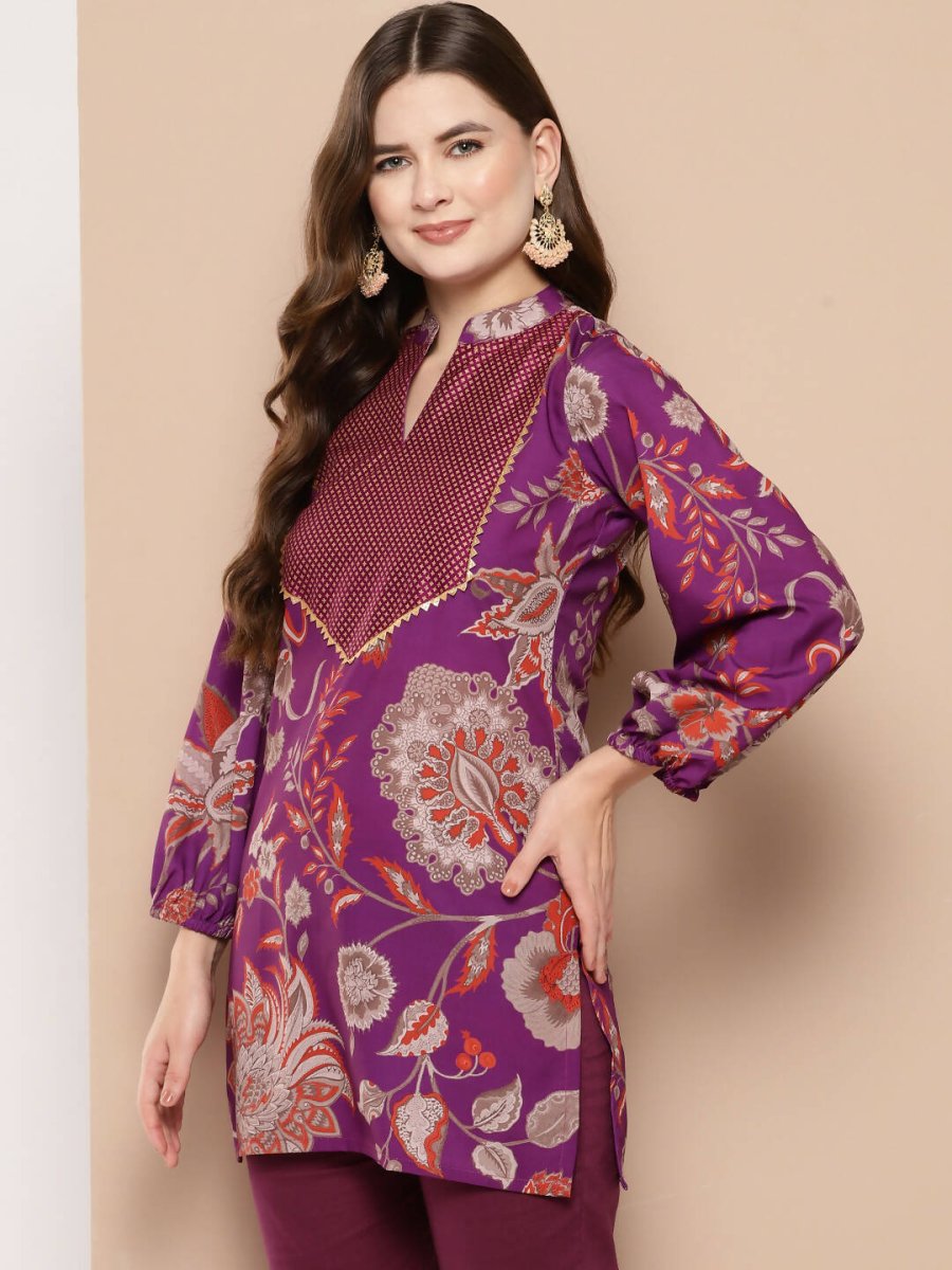 Ahalyaa Women's Traditional wear Tunic - Purple