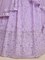 Lavender Georgette Zari,Sequence Embroidery Work Lehenga Choli - Jihu Culture