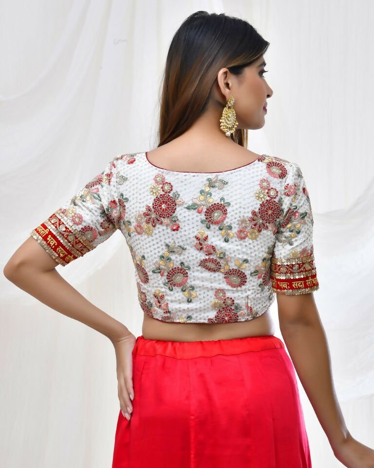 Amodini Designer Studio Floral Embroidered Blouse