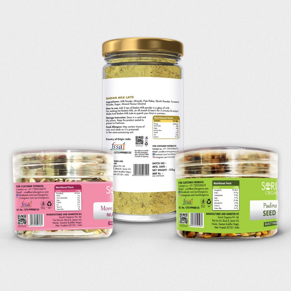 Sorich Organics Mother's Superfood Mix, Badam Milk & Pudina Seeds Mix - Combo - Distacart