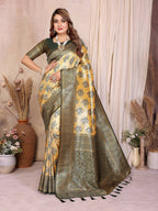 Aastha Fashion Mustard Banarasi Tissue Silk Weaving Saree - Distacart