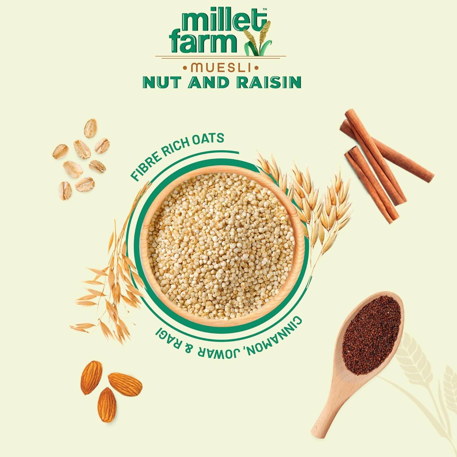 Bagrry's Millet Farm Nut & Raisin Muesli with Jowar and Ragi - Distacart