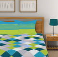 Vamika Printed Cotton Multicolor Latest Design Bedsheet With Pillow Covers (LEOC_CHECK_SG)