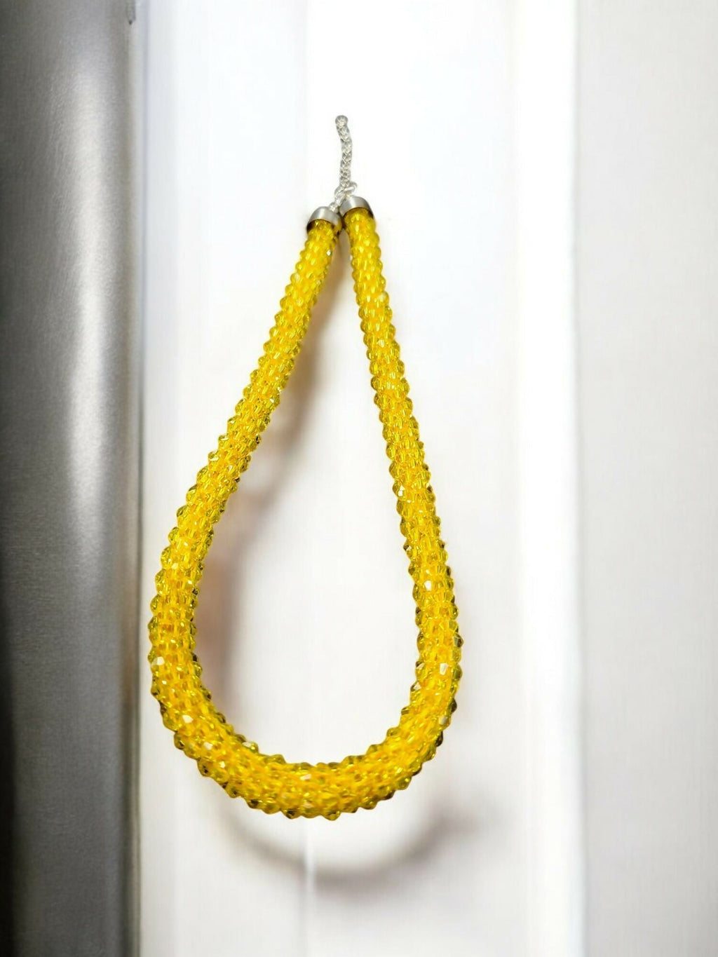 Inhanns Noor-E-Jalwa – Handmade Crystal Bead Necklace -Adjustable - Yellow Only Necklace