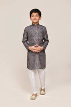 Joban Fashion Linen Cotton red Kurta With Straight Fit Pant